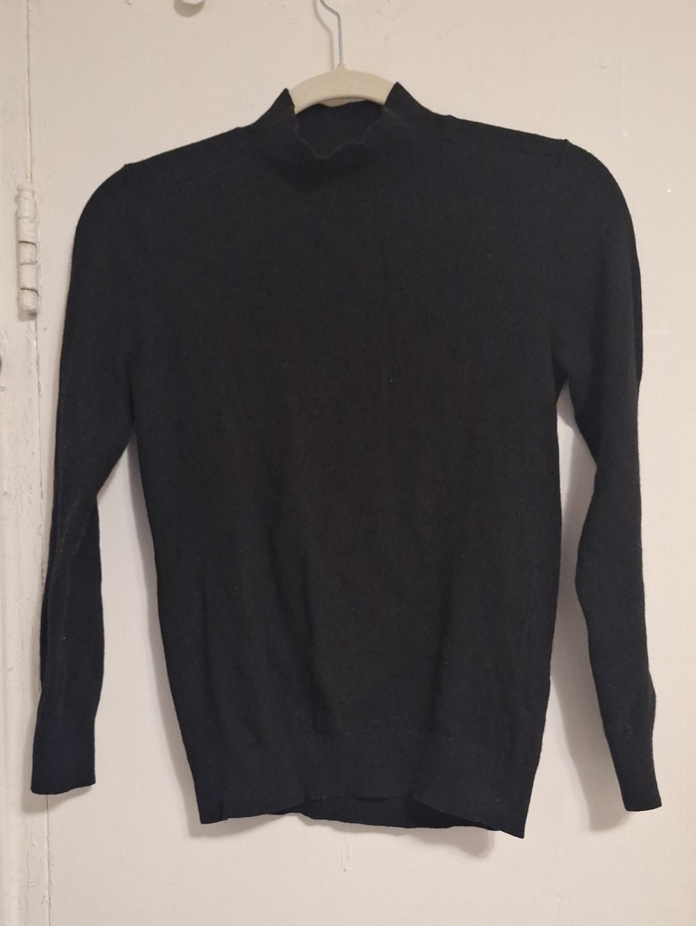 Merino Wool Black Crewneck Sweater